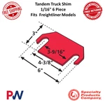 Spc Performance Tandem Truck Shim 1/16" Piece Fits Freightliner Models #36031. Fixed Price $47.72.