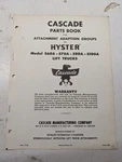 Cascade Parts Book List Attachment Adapter Hyster S60A S70A S80A S100A Lift Fork. Fixed Price $27.50.