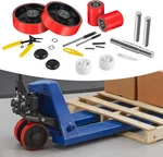 Pallet Wheel Set For Most Manual Jacks Pair Of Steering 7"X 2". Fixed Price $114.00.