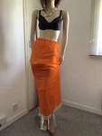 Vtg Orange Sheet.silky Nylon & White Lace Hem Formal Long Half Slip Petticoat. Fixed Price $20.14.