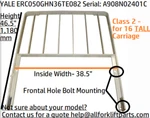 Yale Forklift ERC050GH Serial A908 Load Backrest Class Ii 38.5" Attachment Lbr. Fixed Price $595.00.