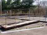 4' X 18' Forklift , Lull Assist Platform Scaffold W/ Workshelf. Fixed Price $1200.00.