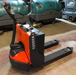 Toyota 8HBW23 Electric Walkie Pallet Jack 4500 Lb 45" Forks 8.5" Lift 24V. Fixed Price $2975.00.