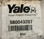 (580043207) Yale Forklift Light Bulb - New In Box, Never Used!. Fixed Price $40.00.