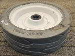 (qty 1) Maxquip Aerial Tire Non-marking Scissor Lift 12X4X8 Gray 209405SJ. Fixed Price $130.04.