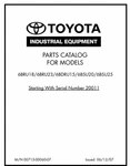 Toyota 6BRU18 6BRU23 6BDRU15 6BSU20 6BSU25 Forklift Parts Catalog Manual Pdf Usb. Fixed Price $39.99.