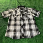 I-link Short Sleeve Button Down Plaid Western Cowboy Style Shirt Big Size 2XL. Fixed Price $15.00.