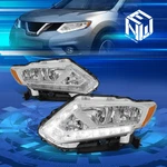 For 14-16 Nissan Rogue Halogen Led Drl Chrome Headlights Amber Turn Signal Lamps. Fixed Price $127.88.