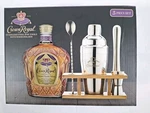 Crown Royal 5 Piece Stainless Steel Bar Tools With Wood Base Holder. Fixed Price $24.98.