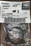 Hyster Gasket 0204787. Fixed Price $10.14.