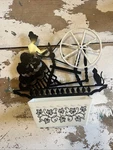 Vintage 60S Plastic Silhouette Wall Mail Holder Mcm Lady/wheel/cat 8.75 Tall. Fixed Price $15.00.