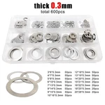 600PCS M3-M20 0.3MM 304SS Ultra Thin Flat Washer Adjusting Shim Plain Gasket Kit. Fixed Price $39.11.