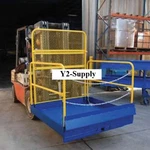 New! Forklift Loading Platform Attachment, Rails & Rear Screen!!. Fixed Price $2999.95.