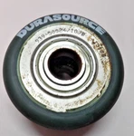 Durasource Load Wheel 4" X 1/2" 939-50024/107D Green Poly Rubber And Bearings. Fixed Price $12.50.