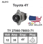 27060-78003-71 Toyota 4Y Forklift Alternator 12V 35A Round Plug AL013. Fixed Price $97.50.