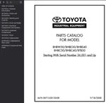 Toyota 8HBW30 8HBE30 8HBE40 8HBC30 8HBC40 8TB50 Parts Catalog Manual Pdf Usb. Fixed Price $39.99.